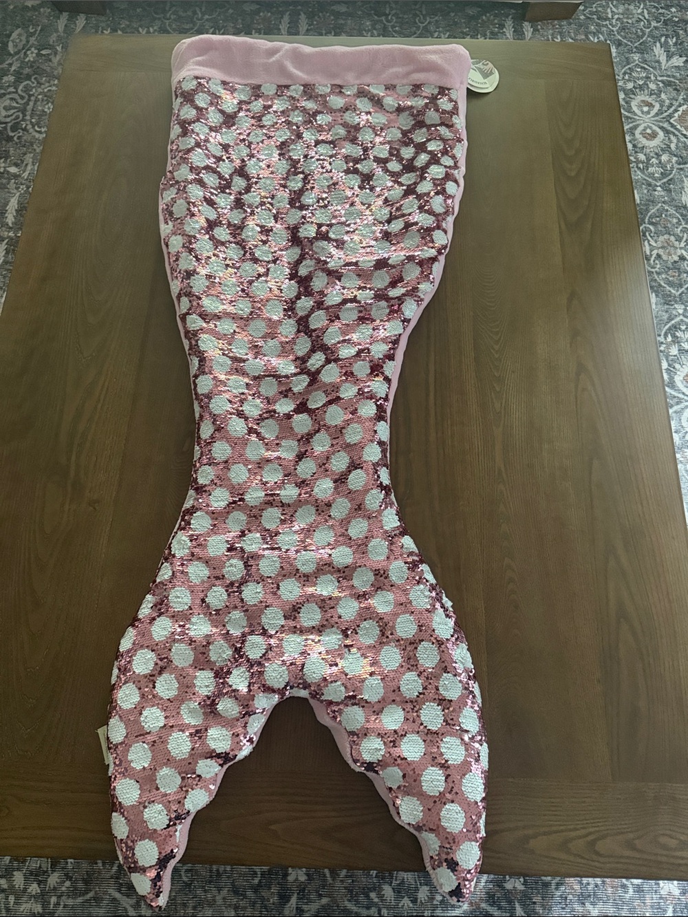 Kids Sequin Mermaid Tail Blanket - Pink